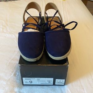 J Crew Espadrilles Navy Blue Size 9